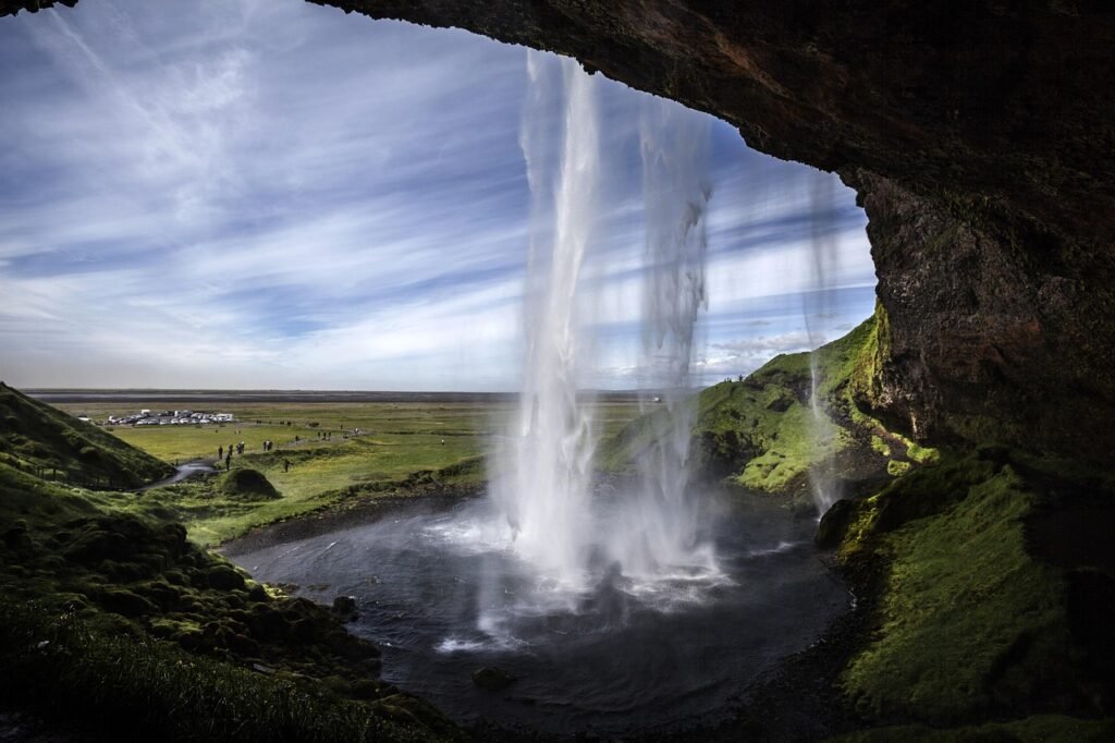 nature, waterfall, nature background, discovery, exploration, beautiful nature, travel, outdoors, seljalandsfoss, hd wallpaper, iceland, 4k wallpaper, nature wallpaper